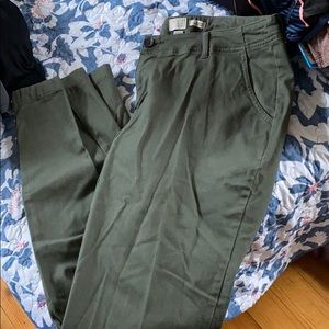 Ankle skinny green dress pant